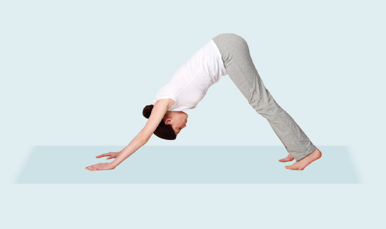 Relaxing yoga sequence, downward dog pose