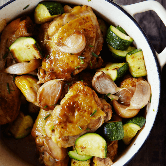 Smoked Chicken, Courgette, Garlic & Rosemary Casserole